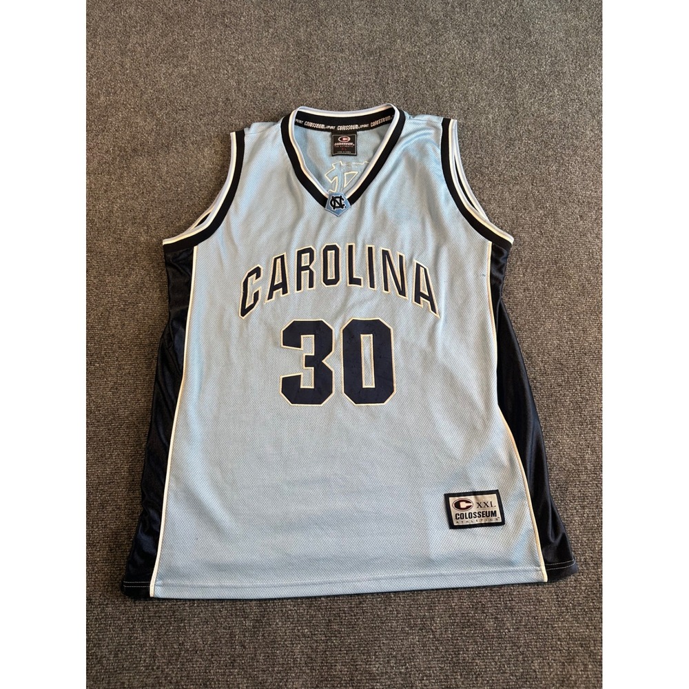Vintage North Carolina Tar Heels Basketball Jersey Blue Mens XL Colosseum 30 UNC